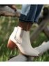 Nisolo 100% Leather Ivory Ankle Boots Size 8 1/2 - photo 10