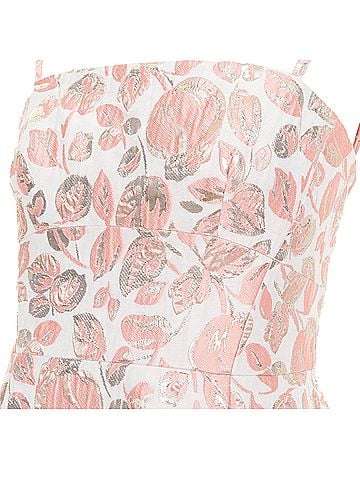 Kate Spade New York KATE SPADE metallic pink gold Rosebud brocade midi dress US4 M (view 2)