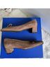 Stuart Weitzman 100% Suede Solid Tan Heels Size 6 1/2 - photo 7