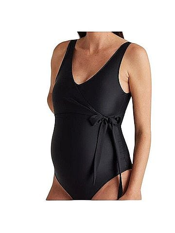Quince Italian Maternity Wrap One Piece Swimsuit (view 1)