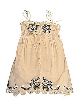 Moon River Cream Embroidered Mini Dress Casual Dress (view 1)