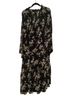 H&M 100% Polyester Floral Black Blue Green White Casual Dress Size L - photo 2