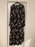 H&M 100% Polyester Floral Black Blue Green White Casual Dress Size L - photo 3