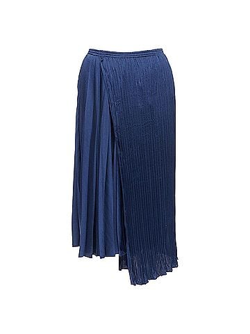 Vince. Vince multi plisse elastic waist asymmetric hem midi skirt (view 1)