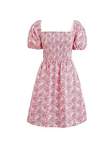 J.Crew Puff-sleeve Smocked Mini Dress Casual Dress (view 1)