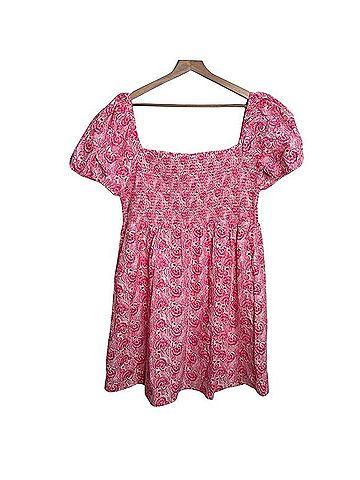 J.Crew Puff-sleeve Smocked Mini Dress Casual Dress (view 2)