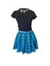 Hot Topic 80% Polyester 20% Rayon 100% Polyester Plaid Blue Black Skort Size S - photo 1