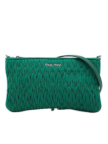 Miu Miu Matelasse Nylon Crystal Chain Crossbody (view 1)