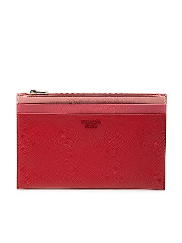 Prada Tricolor Saffiano Zippered Portfolio Clutch (view 1)