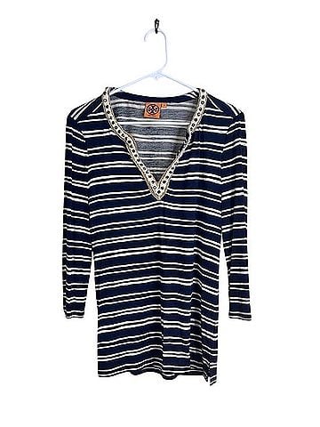 Tory Burch Evan Long Sleeve Silk Top (view 1)