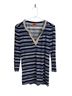 Tory Burch 100% Silk Stripes Blue Ivory Long Sleeve Silk Top Size M - photo 1