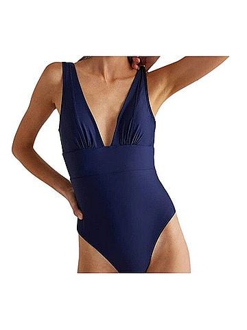 Quince Italian Plunge One-Piece Swimsuit One Piece Swimsuit (view 1)
