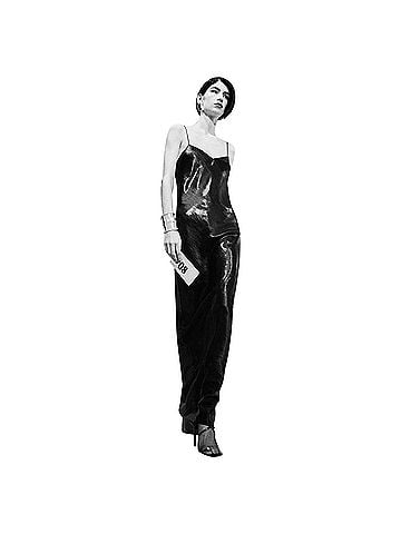 Saint Laurent Saint Laurent Runway iridescent satin cowl back dress (view 1)