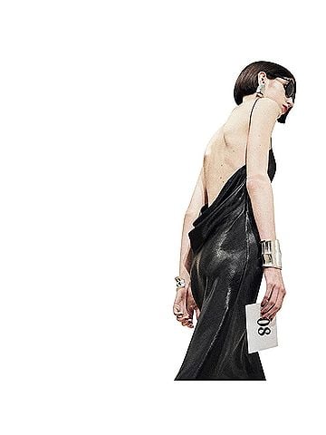Saint Laurent Saint Laurent Runway iridescent satin cowl back dress (view 2)