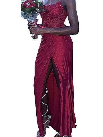 Windsor Shayla Strapless Corset Lace Formal Dress Cocktail Dress (view 1)