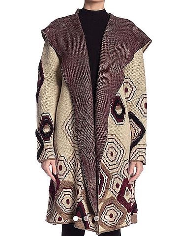 VERTIGO Geo Printed Sweater Coat Jacket (view 1)