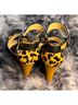 Calvin Klein Animal Print Black Yellow Brown Heels Size 8 - photo 5