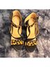 Calvin Klein Animal Print Black Yellow Brown Heels Size 8 - photo 3