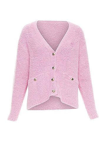 Miu Miu Miu Miu Boucle Logo Button Cardigan (view 1)