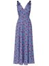 Prabal Gurung 100% Polyester Floral Blue Red Casual Dress Size 4 - photo 1