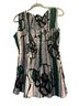 Alberto Makali 100% Polyester Floral Green Black White Sleeveless Blouse Size L - photo 2
