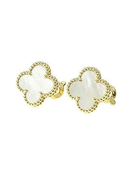 Van Cleef & Arpels Van Cleef &amp; Arpels Vintage Alhambra Earrings Mother Of Pearl Yellow Gold (18K) Stud Earrings Gold (view 1)
