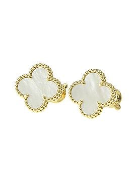 Van Cleef & Arpels Van Cleef &amp; Arpels Vintage Alhambra Earrings Mother Of Pearl Yellow Gold (18K) Stud Earrings Gold (view 2)