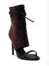 Azalea Wang Red Black Ankle Boots Size 10 - photo 4