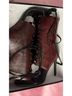 Azalea Wang Red Black Ankle Boots Size 10 - photo 7