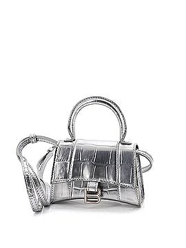 Balenciaga Hourglass Top Handle Bag Crocodile Embossed Leather Mini (view 1)