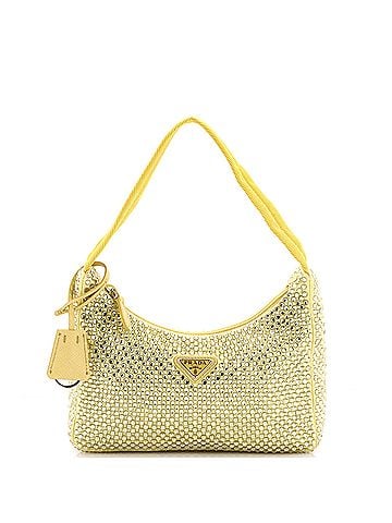 Prada Re-Edition 2000 Hobo Crystal Embellished Satin Mini (view 1)
