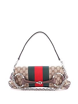 Gucci Horsebit NM Web Chain Clutch GG Canvas Medium (view 1)