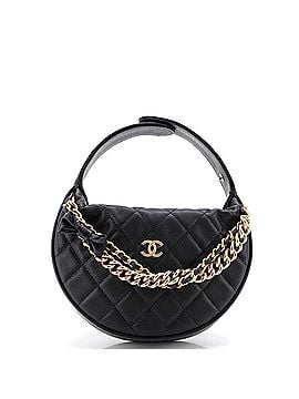 Chanel Double Chain Bow Hobo Pouch Quilted Caviar Mini (view 1)