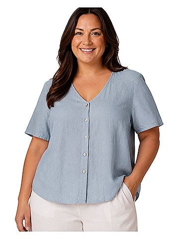 Cynthia Rowley Cynthia Rowley Short Sleeve Button-Down Shirt (view 1)