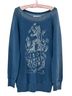 Free People Solid Blue Sweatshirt Size M - photo 1