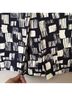Talbots 100% Cotton 100% Polyester Print Black White Casual Skirt Size 8 - photo 3