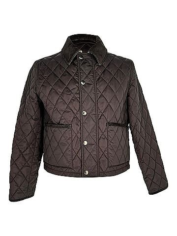 Burberry Burberry Cropped Quilted Jacket in Brown Polyamide (view 1)