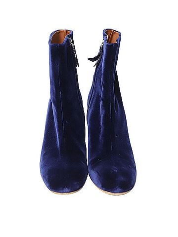 Proenza Schouler Proenza Schouler Silver Heel Ankle Boots in Blue Velvet (view 2)