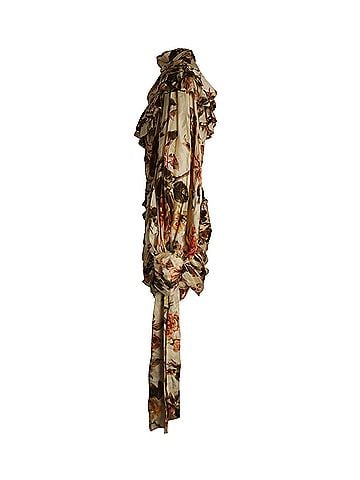 Zimmermann Zimmermann Resistance Ruffled Ruched Floral Mini Dress in Multicolor Silk (view 2)