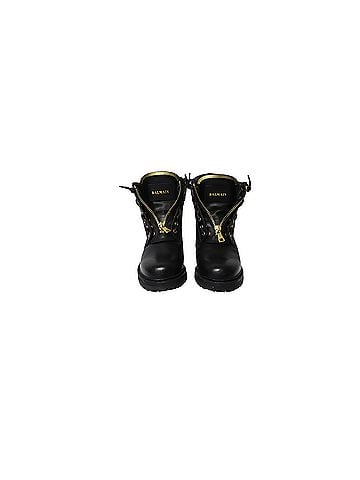 Balmain Balmain Taiga Ankle Boots in Black Leather (view 2)