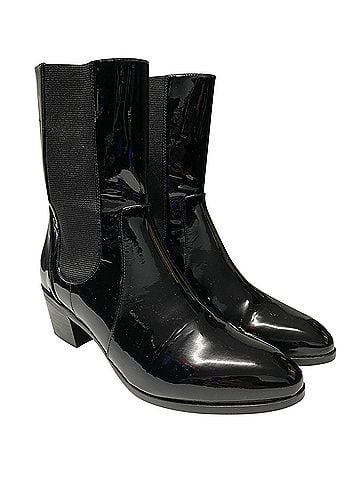 Chanel Chanel Boots in Black Patent (view 2)