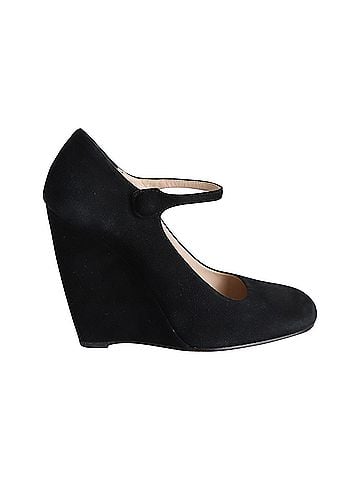 Miu Miu Miu Miu Wedge Pumps in Black Suede (view 1)