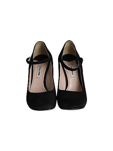 Miu Miu Miu Miu Wedge Pumps in Black Suede (view 2)