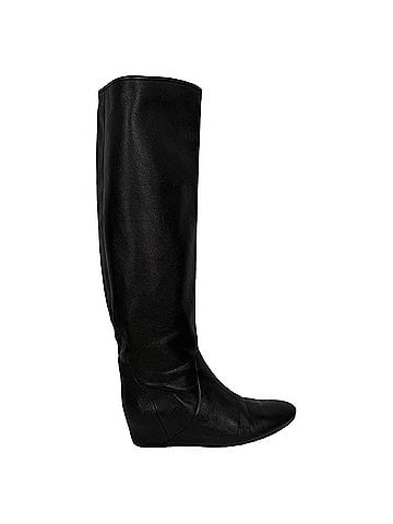 Lanvin Lanvin Knee-High Wedge Boots in Black Leather (view 1)