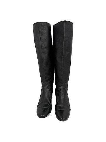 Lanvin Lanvin Knee-High Wedge Boots in Black Leather (view 2)