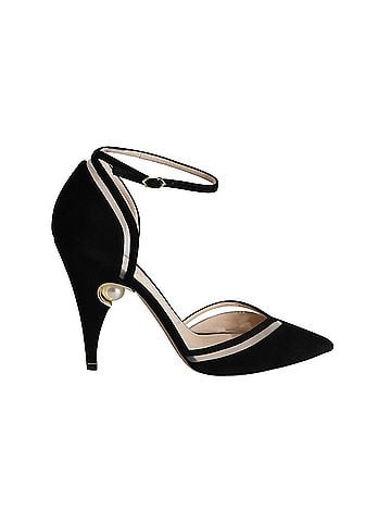 Nicholas Kirkwood Nicholas Kirkwood Pearl Embellished Ankle Strap Pumps in Black Suede (view 1)