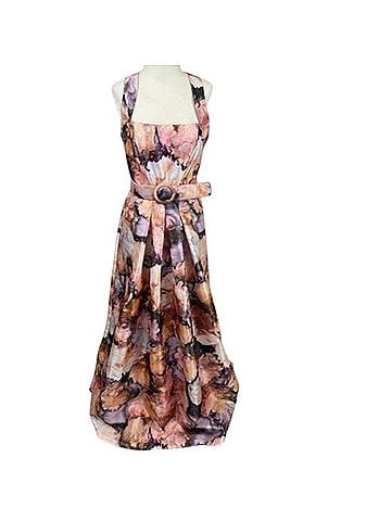 Kay Unger Floral Belted Gown Cocktail Dress (view 1)
