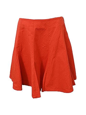 Kenzo Kenzo Paris Textured Mini Full Skirt in Red Viscose (view 1)