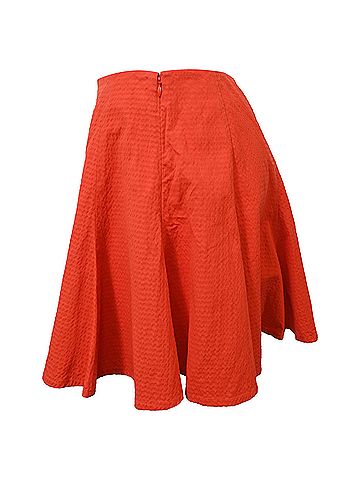 Kenzo Kenzo Paris Textured Mini Full Skirt in Red Viscose (view 2)