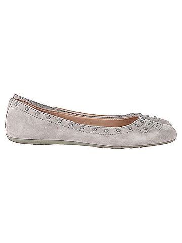 Tod's Tod's Studded Ballet Flats in Grey Suede (view 1)